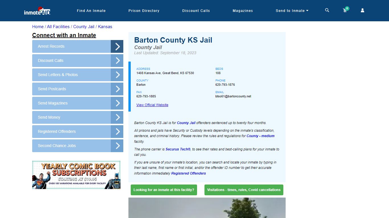 Barton County KS Jail - Inmate Locator - Great Bend, KS