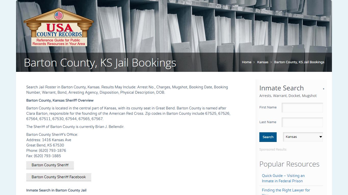 Barton County, KS Jail Bookings | Name Search